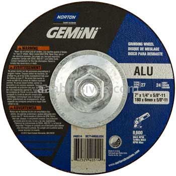 66252940514 NORTON: 7 X 1/4 X 5/8-11 TYPE 27 DEPRESSED CENTER WHEELS - ALUMINUM, 24 GRIT